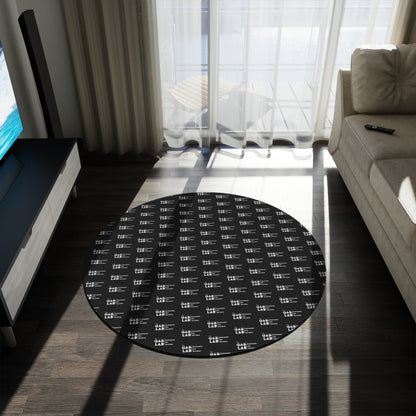 Alfombra redonda moderna de Labrador negro: decoración elegante para amantes de los perros